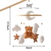 Mobile Baby Bed Bell with Teddy Bear Wooden Girls Hanging