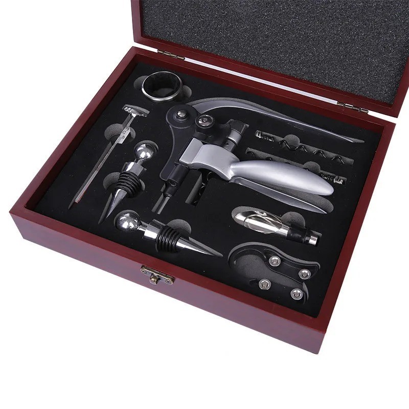 Wine Opener Corkscrew Set Bottle Opener Set With Wooden Leather