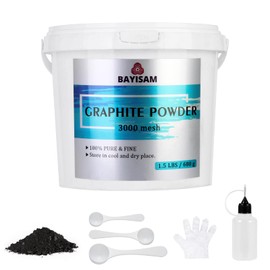 1.5LBS Pure Graphite Powder,3000 Mesh Microfine Dry Graphite Lubricant Powder for Locks,Pinewood Cars,Bearings,Reels,Sketches, Paintings