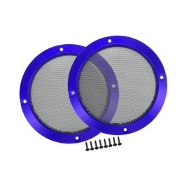 A ABSOPRO 5" Car Speaker Grills Cover Mesh Round with Screws Blue - 2 Pcs Item Replacement