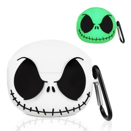 Boaretiu for Airpod Pro/Pro2 Case - 3D Glow in The Dark Funny Skull Character Scary Horror Cover Design with Carabiner Keychain for Women Girls Boy for Airpods Pro 2nd/1st Generation Case, Skeleton
