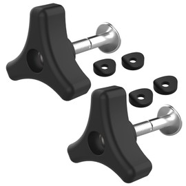 2-Pack Lawn Mower Handle Knob Nut Bolt Kit – Triangle Handle Bolts Replacement Accessories for Honda, Murray, Ryobi and More Lawnmower - Durable Wing Nut, Gasket and Fastening Parts for Mower Handles