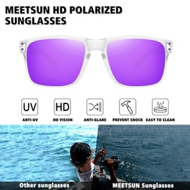 MEETSUN Polarized Sunglasses for Men Women Sports Driving Fishing Glasses UV400 Protection 3Pack-Black+Pink+Purple