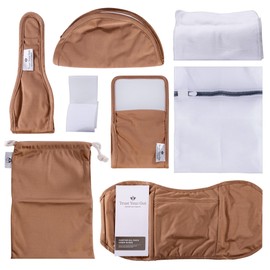 Trust Your Gut Organic Cotton Castor Oil Pack Wraps, 10pc Reusable Breathable Stomach, Neck & Foot Wraps + Breast Pads for Detox, Stress Relief, Gut Health Support