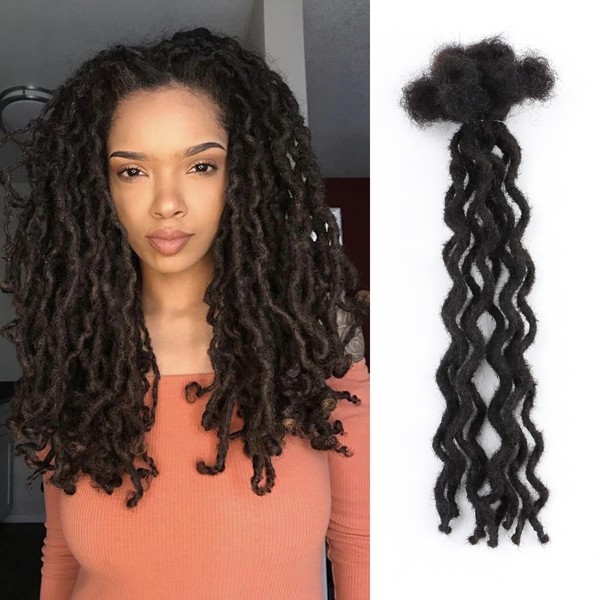 10'' Human Hair Wavy Dreadlocks – 30 Strands Curly Loc