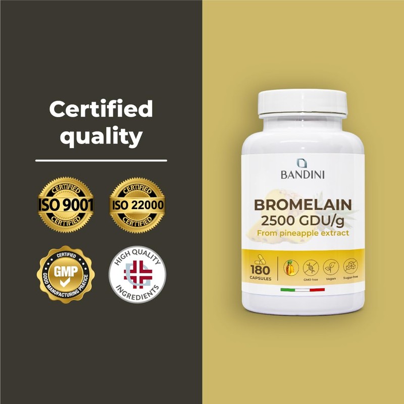 BANDINI Bandini? Bromelain 180 Capsules 1000mg | 2500GDU High Strength