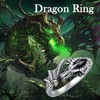 Plesitep Dragon Ring Sterling Silver Adjustable Ring Jewelry for Women