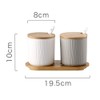 OnePine Set of 2 Ceramic Spice Jars Sugar Bowl Ceramic