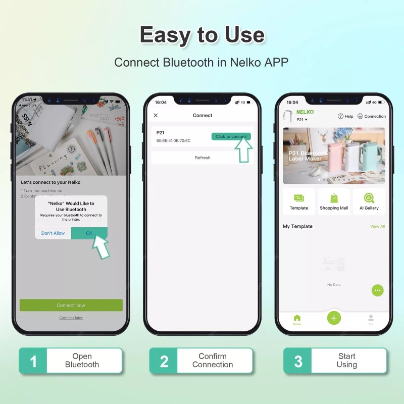 Nelko P21 Bluetooth Label Maker Portable Thermal Printer for iOS