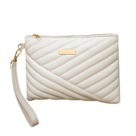 EIROVYA Women's Grey 21 x 15 cm Clutch Bag Faux Leather Zip Women All Ages