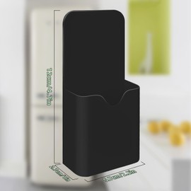 LimCryspp 1 Grid Smal Black Magnetic Dry Erase Marker Holder, Pen and Eraser Holder for Whiteboard, Magnet Pencil Cup Storage Organizer for Fridge, Locker and Metal Cabinets