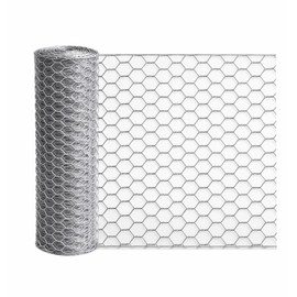 Galvanized Chicken Wire Mesh Roll 13.7" x 315", 0.8 Inch Hexagonal Poultry Netting Fence for Garden, Rabbits, Chicken Coop, Plant Protection & DIY Crafts