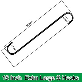 DINGEE 16 Inch S Hooks Heavy Duty,6 Pack Extra Large Metal S Shaped Hooks for Hanging Plants Outdoors,Closet, Flower,Basket, Patio,Bird Feeders, Bird House,Pots and Pans