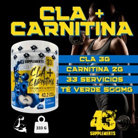 Suplemento Cla + Carnitina 333gr 33 Servicios 43 Supplements