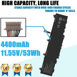LAQUEENA CC03053XL Laptop Battery Compatible with HP ZBook Firefly 14 G7 G8, EliteBook 830 835 840 845 G7 G8, Probook 635 Aero G7 G8 Series CC03XL HSTNN-DB9Q HSTNN-IB9F HSTNN-LB8Q L77608-1B2