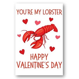 Second Ave You're My Lobster Love Valentine Card For Him/Her Cute Romantic Valentine's Day