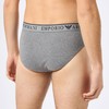Emporio Armani Men's Briefs (Pack of 2), Medium Melange Grey/Black
