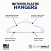 Closetselect Plastic Hangers 50 Pack, Strong Space Saving Notch Hanger,