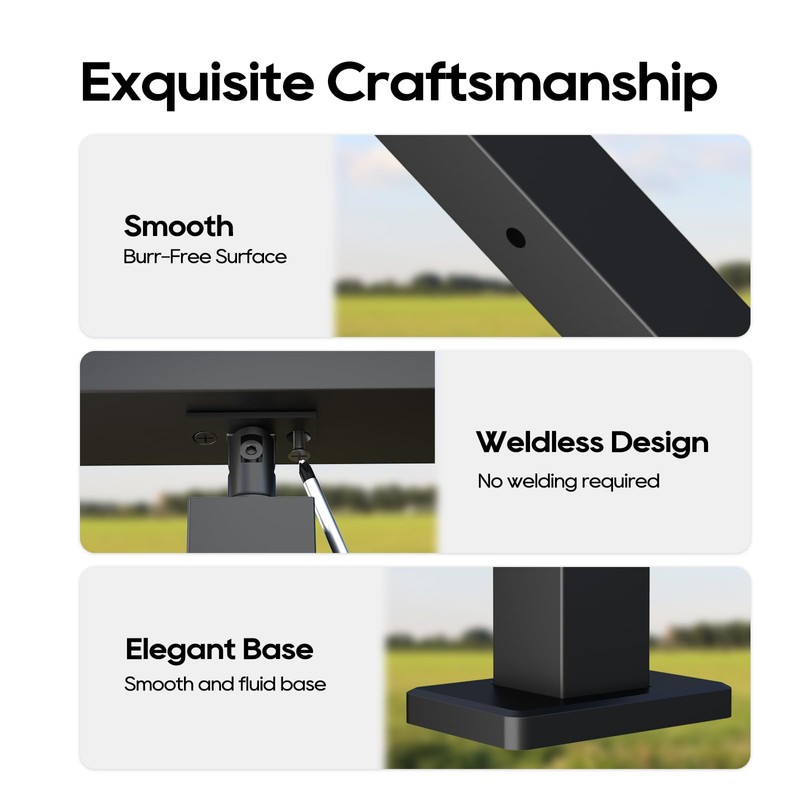 Corner Cable Railing Post 36" (35"x2"x2"), T-drilled Three Sides Corner
