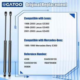 Front Hood Lift Supports Shock Strut Gas Spring Props Compatible with Lexus GS300 1998 1999 2000 2001 2002 2003 2004 2005, GS400 98-00, GS430 01-05, Replace 4536 5345039155 95906(2 Pcs Set)