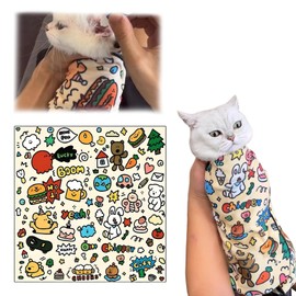 KFSCIP 1PCS Cat Wrap,cat Wrap for Cutting Claws,cat Grooming Bag,Cat Wrap for Cutting Nails, Self-Adherent, Anti-Bite,Nail Clipping Clean Your Ears, Multifunctional Pet Tool.