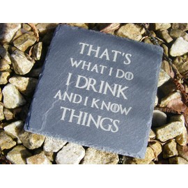 FastCraft Game of Thrones Slate Coasters Inspired Engraved Coasters Gift Idea Wedding Housewarming Gift Laser Engraved Set of 2