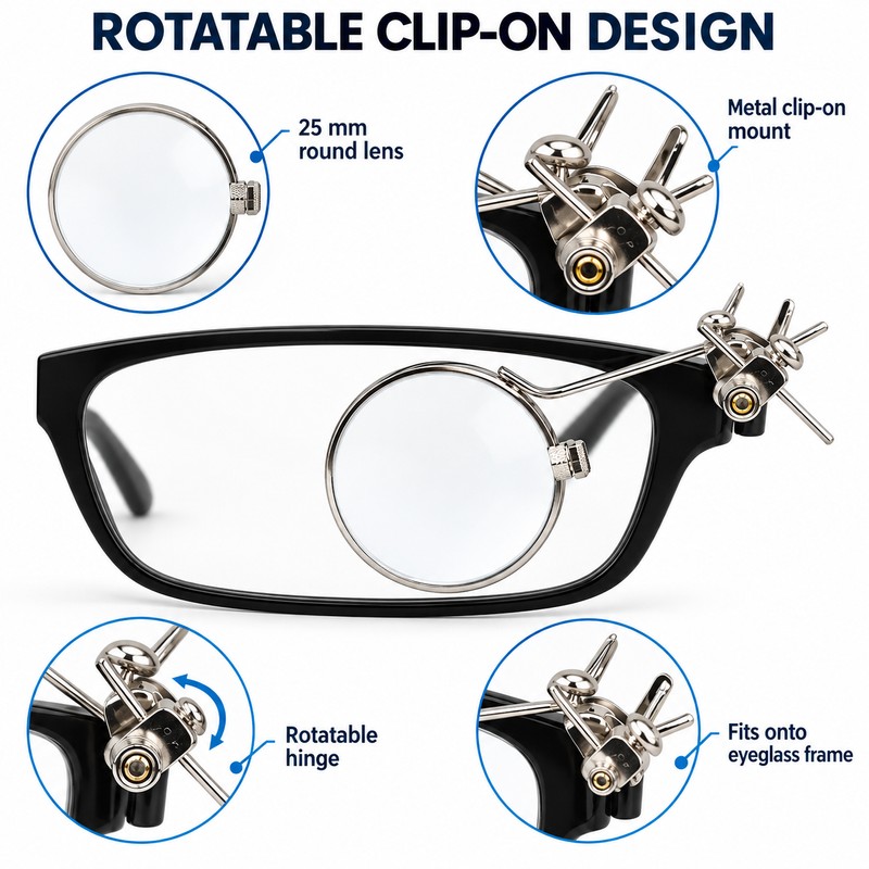Clip-On Watch Repair Magnifier for Detail Work – 10X/20X Dual