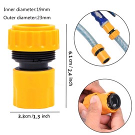 YAAVAAW 6 Piece Hose Connector Set 19 mm (3/4 Inch) Quick Connector for Hose Beginning, Garden Hose Coupling, Accessories for Connecting Garden Hose