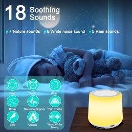 LIDLIFE White Noise Machine 18 Soothing Sounds Machine with Night Light Lidlife Battery