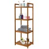 Utoplike Teak Wood Bathroom Shelf Organizer Stand, Standing Shelves Shower