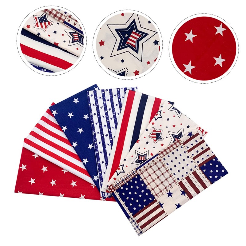 ABOOFAN 2sets Us Flag Cotton DIY Fabric Muslin Sewing Fabric