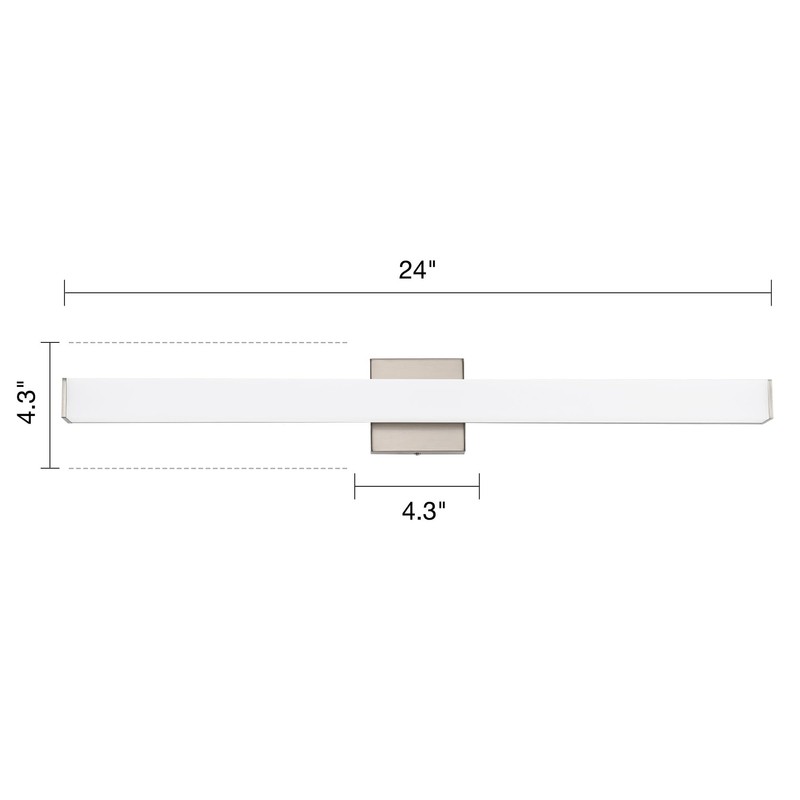 YHTlaeh Bathroom Vanity Light Brushed Nickel Square LED 31.5 inch