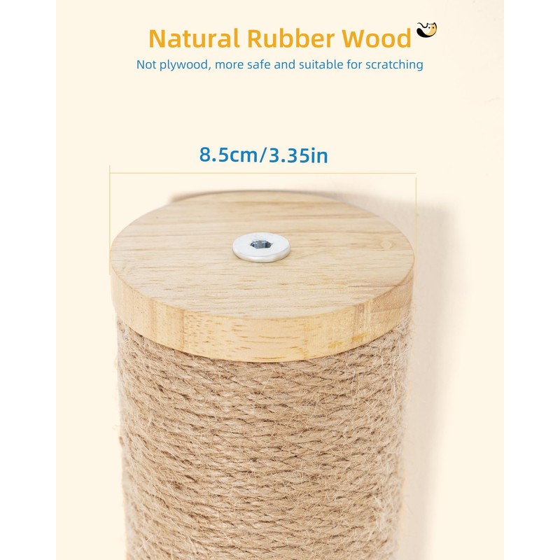 2-Pcs 34'' Wall Mounted Cat Scratcher for Large Cats, Tall
