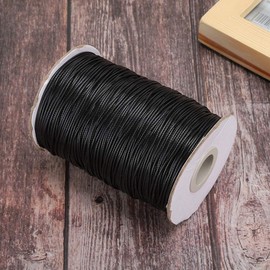 TOPINCN Cordón de algodón Encerado de 6 Colores, Hilo de Coser, para Hacer Joyas, Pulseras, Bolsos de Costura, Zapatos, Ropa, Collar(Negro)