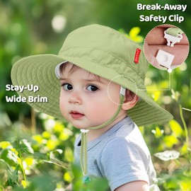 HECCEI Baby Sun Hat UPF 50+ Toddler Summer Hat Green, 0-6 Months DryShade PackNest