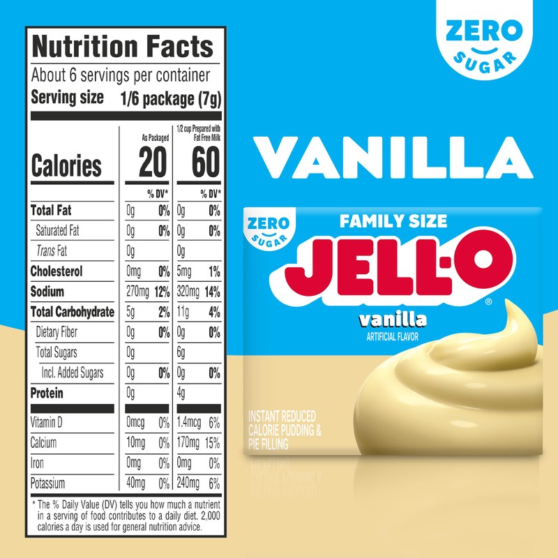Jell-O Vanilla Sugar Free & Fat Free Instant Pudding &