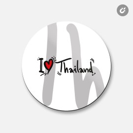 Unbranded I Love Thailand Slogan Travel | 4'' X 4'' Round Decorative Magnet