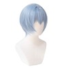 Cosplay Wig with Net EVA Rei Ayanami Blue Heat Resistant