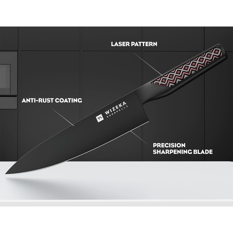 WIZEKA Chef Knife: 8 Inch: Extreme Sharp Kitchen Knife: Full