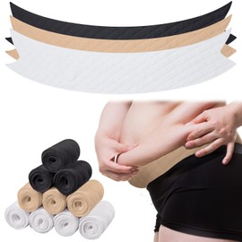 Wesnoy 10 Pcs Tummy Liners for Sweat Cotton Under Belly Sweat Liners Plus Size Under Belly Sweat Absorber Pads XX-Large (3 Colors)