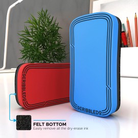 SCRIBBLEDO Magnetic Dry Erase Eraser White Board Eraser for Streak-Free Cleaning for Whiteboard Multi-Pack Dry Erasers for Classroom Office & Home 2 Pack