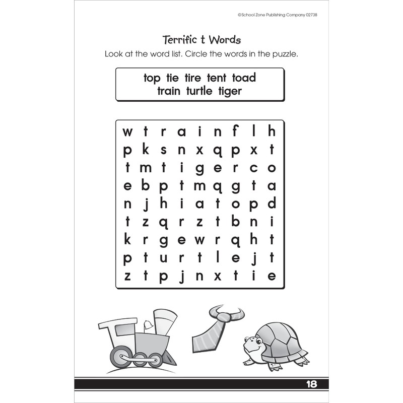 School Zone My First Word Searches Workbook: 48 Pages, Kindergarten,