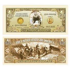 American Art Classics 1849 Gold Rush - Million Dollar Bill with Bill Protector