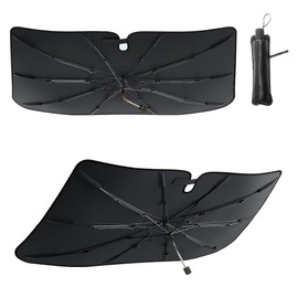 Windshield Sun Shade Umbrella, Portable Foldable, Spring Structure Wind Shield, Front Window Sunshade, Protect from Sun Rays Car Windshield, Universal for Any Car (53.1'' x 29.5'')