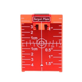 Freshsell Magnetic Red Target Plate for Rotary Cross Line Laser Level Distance Measurer, Improves Working Range and Visibility, Metric and Imperial Units, 1 Pc