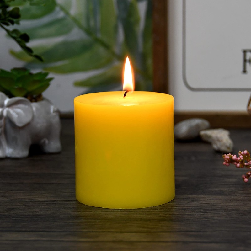 3 Inch Yellow Pillar Candle