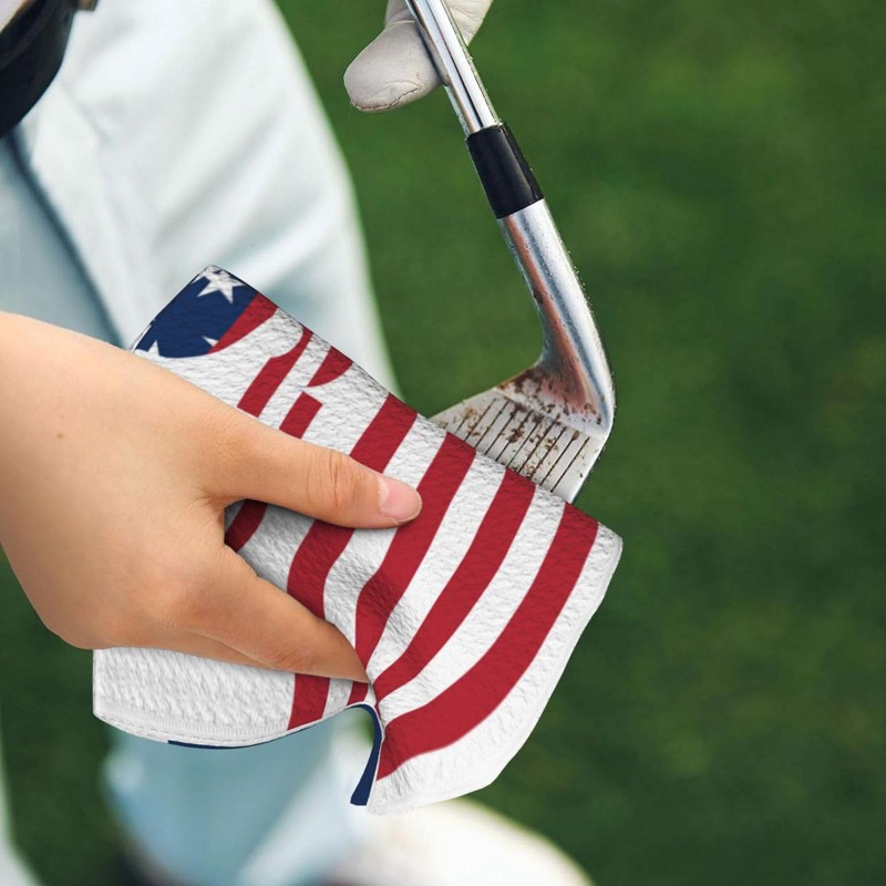 REVENEVER American Flag Golf Towel USA Microfiber Golf Towel for