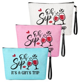 SOIDRAM 3PCS Friends Gifts for Women Ghost Friends Sister Birthday Gifts Christmas Graduation Gift for Big Little Sister Best Friend Large Friend Makeup Bag Gift