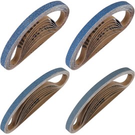 Hufopik 24 Pieces 1/2 x 18 Inch Zirconia Sanding Belts for Belt Sander, 24 PCS 6 Each of 40/60/80/120 Assorted Grits, Sanding Belts for Air Belt Sander, Woodworking, Metal Polishing, Derusting