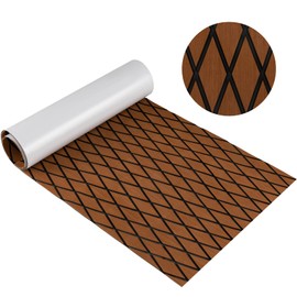 Giantex EVA Foam Boat Decking - 75" x 28" 5mm Thick Double-Layered Non-Slip Waterproof Sea Deck Foam Mat Sheet, Marine Carpet for Boat Motorboat Yacht RV Surfboard Pool Flooring (Brown/Black)